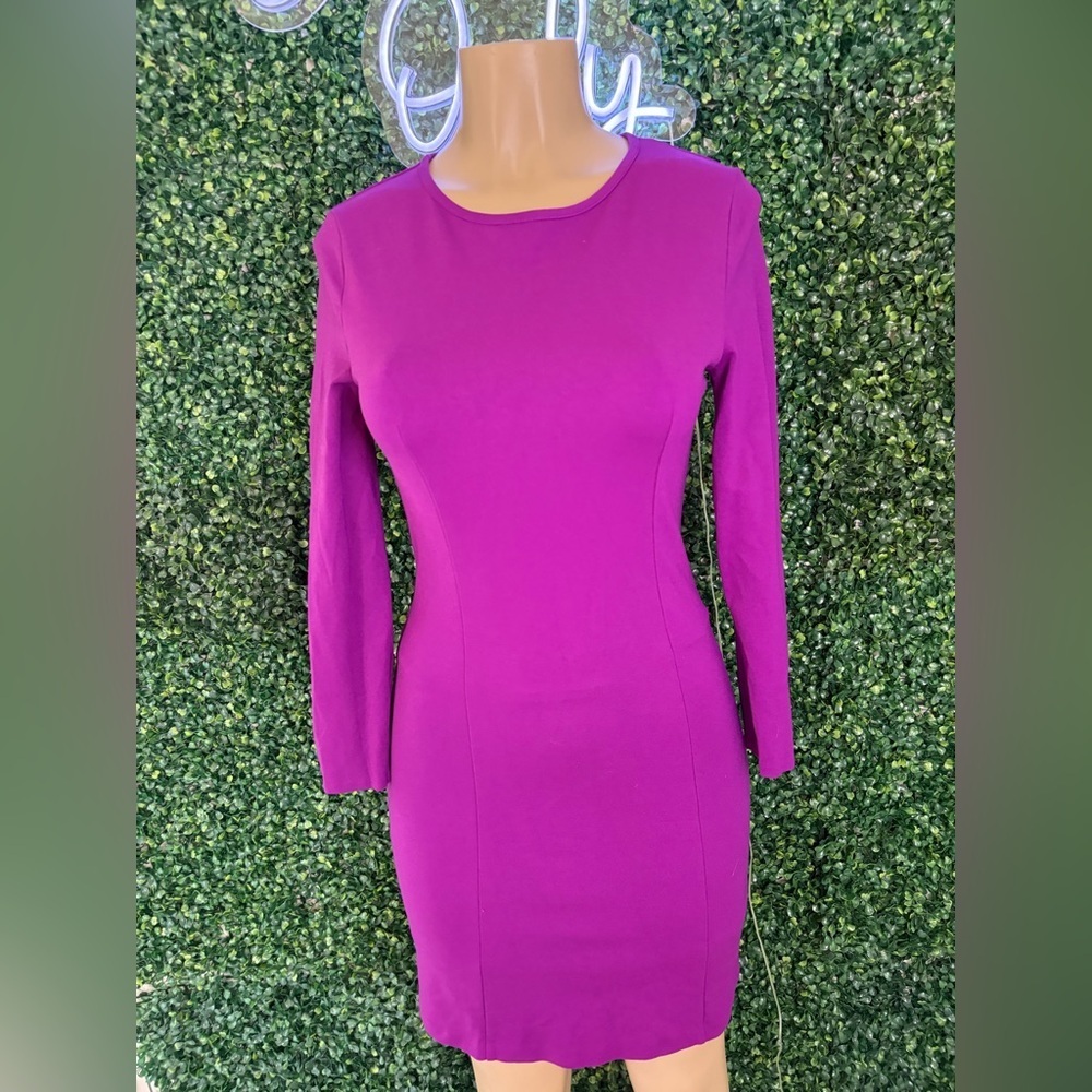 💜 J.Crew Long Sleeve Purple Knit Dress – Petite Small – Size PS